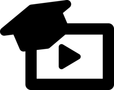 Mortarboard And Play Button Stencil Svg Design File, Free Vectors File